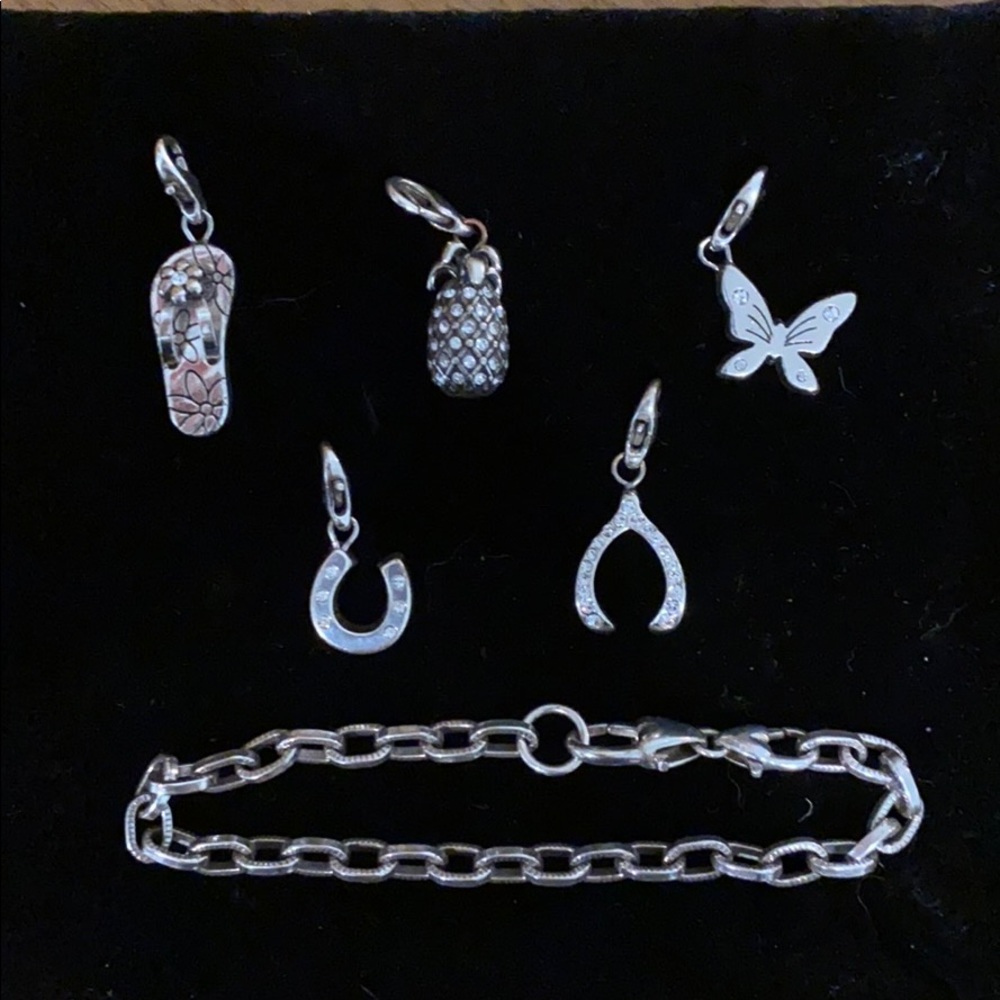Brighton Charm Bracelet and Five Charms